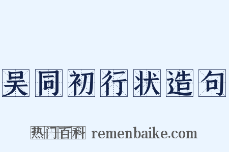 吴同初行状造句是什么意思的图片